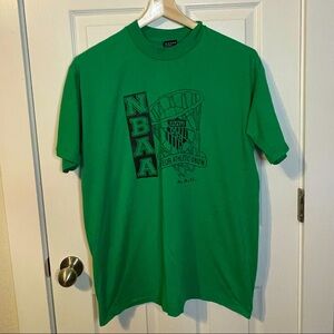 VTG Fruit of the Loom single stitch green tee NBAA Amateur Athletic Union sz XL